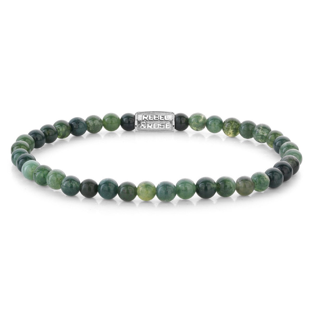 Rebel & Rose Armband Secret Garden 4mm Natuursteen Unisex RR-40124-S - PansiteNederland.nl