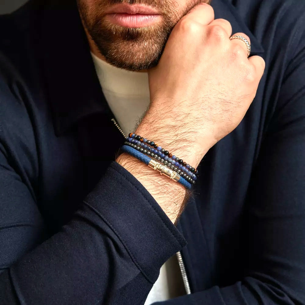 Rebel & & Rose - Armband - Grey Silver Shine Armband – 4mm Hematiet – RR-40131-S Unisex - PansiteNederland.nl