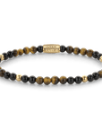 Rebel & and Rose - Armband - Mix Tiger Black - 18 ct yellow gold ionplated - 4mm Armband - RR-40133-G Dames - PansiteNederland.nl