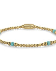 Rebel & Rose Armband Touch of Turquoise 4mm 18K Geelgoud Ionplated Unisex RR-40142-G - PansiteNederland.nl