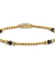 Rebel & Rose Armband Touch of Black Glam Rocks 4mm 18K Geelgoud Ionplated RR-40151-G - PansiteNederland.nl