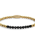 Rebel & Rose Armband Black Glam Rockseet 4mm 18K Geelgoud Ionplated RR-40152-G - PansiteNederland.nl
