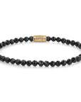 Rebel & Rose Armband Black Glam Rocks Gold 4mm 18K Geelgoud Ionplated RR-40153-G - PansiteNederland.nl