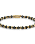 Rebel & and Rose - Armband - Mix Glass Rocks Blackeopard Gold - 4mm Armband - RR-40159-G Dames - PansiteNederland.nl