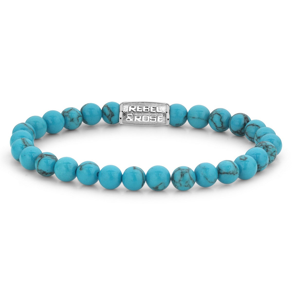 Rebel & Rose Armband Turquoise Delight 6mm Natuursteen Unisex RR-60015-S - PansiteNederland.nl