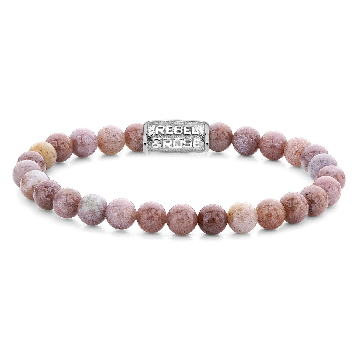 Rebel & Rose Armband Rose Garden 6mm Natuursteen Unisex RR-60038-S - PansiteNederland.nl