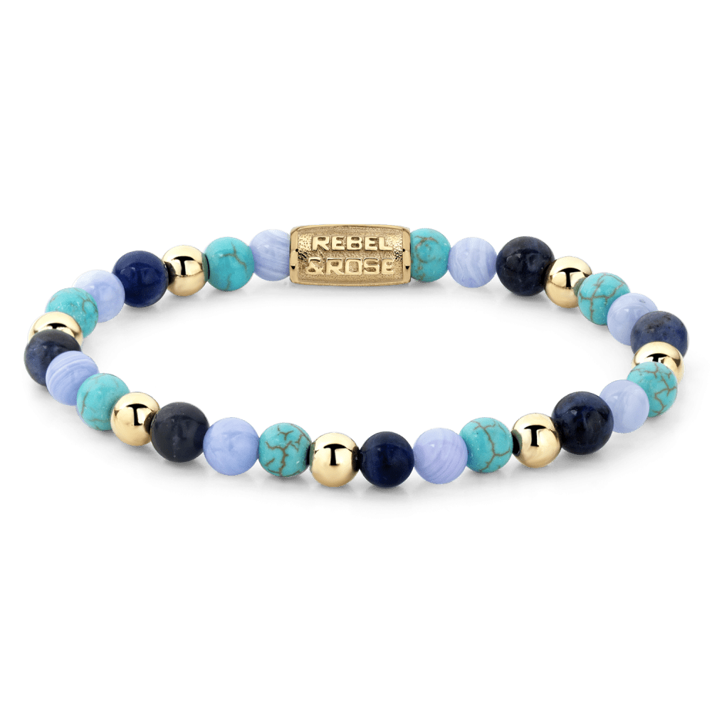 Rebel & and Rose - Armband - Winter Blues - 6mm Armband - RR-60043-G Dames - PansiteNederland.nl