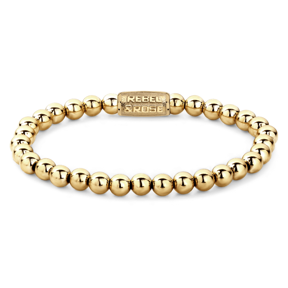 Rebel & and Rose - Armband - Yellow Gold Only - 6mm Armband - RR-60046-G Unisex - PansiteNederland.nl