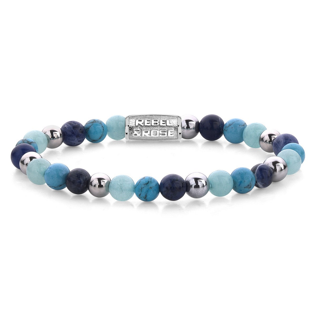 Rebel & and Rose - Armband - Blue Summer Vibes - 6mm - RR-60056-S Dames - PansiteNederland.nl