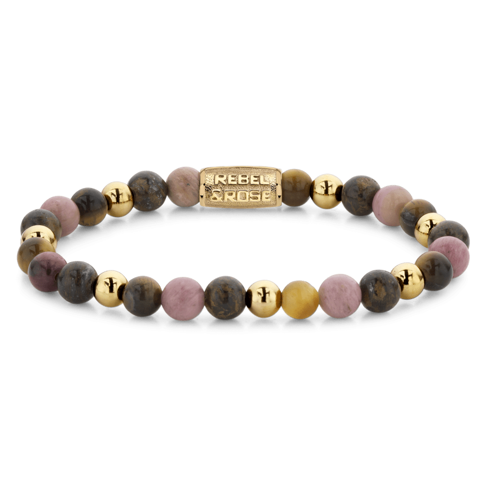 Rebel & and Rose - Armband - Winter Glow - 18 ct yellow gold ionplated - 6mm Armband - RR-60060-G Dames - PansiteNederland.nl