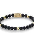 Rebel & Rose Armband Matt Blackadonna 6mm 18K Geelgoud Ionplated RR-60078-G - PansiteNederland.nl