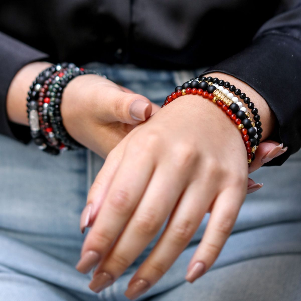 Rebel & Rose More Balls Than Most 6mm Armband RR-60078-G – Zwart/geelgoud