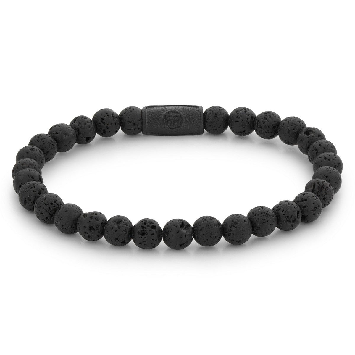 Rebel & Rose Armband Blackoon All-Black 6mm Natuursteen RR-60087-B - PansiteNederland.nl