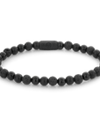Rebel & Rose Armband - Black Rocks (All-Black) - 6mm - RR-60088-B - PansiteNederland.nl