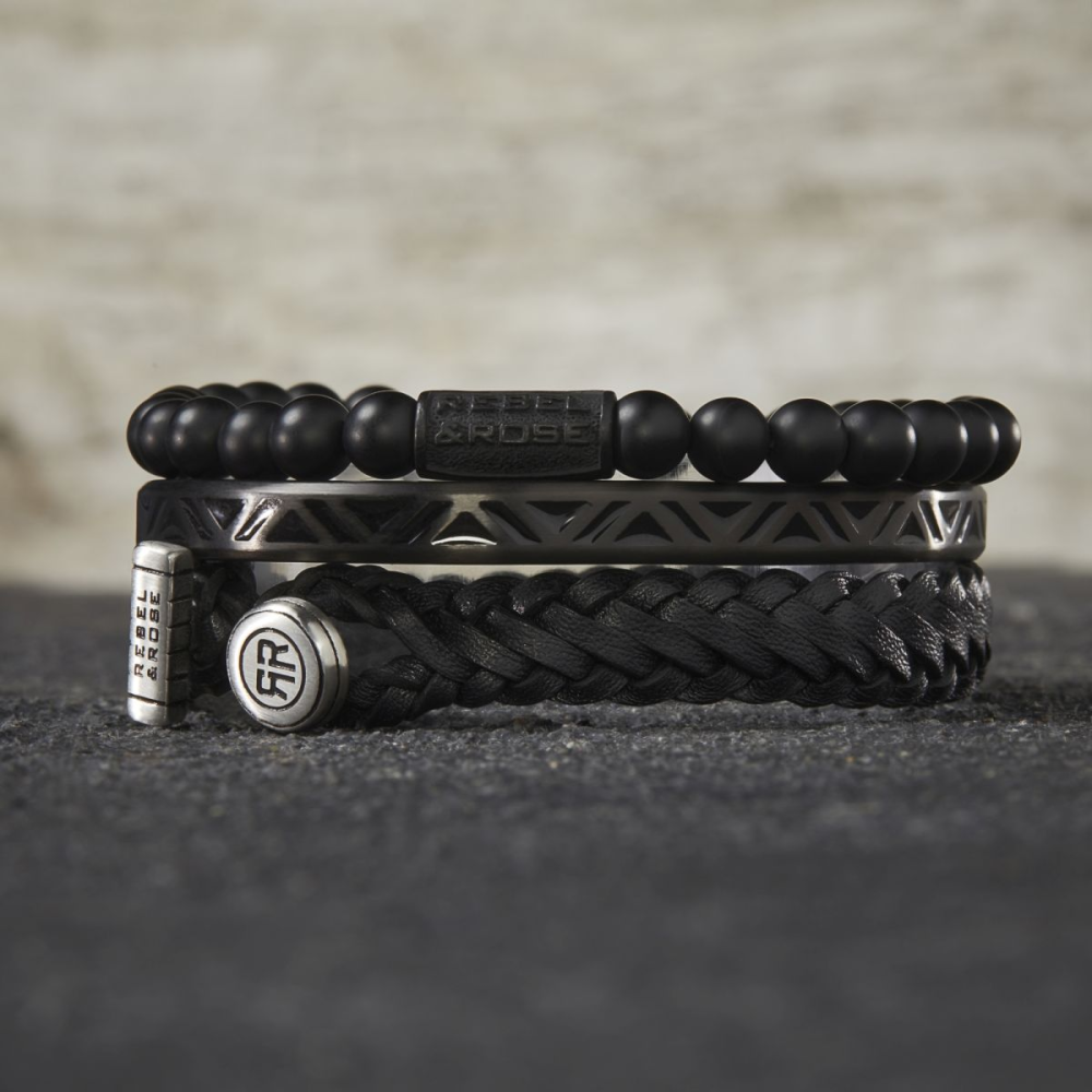 Rebel & Rose Black 6mm Armband RR-60089-B – Zwart