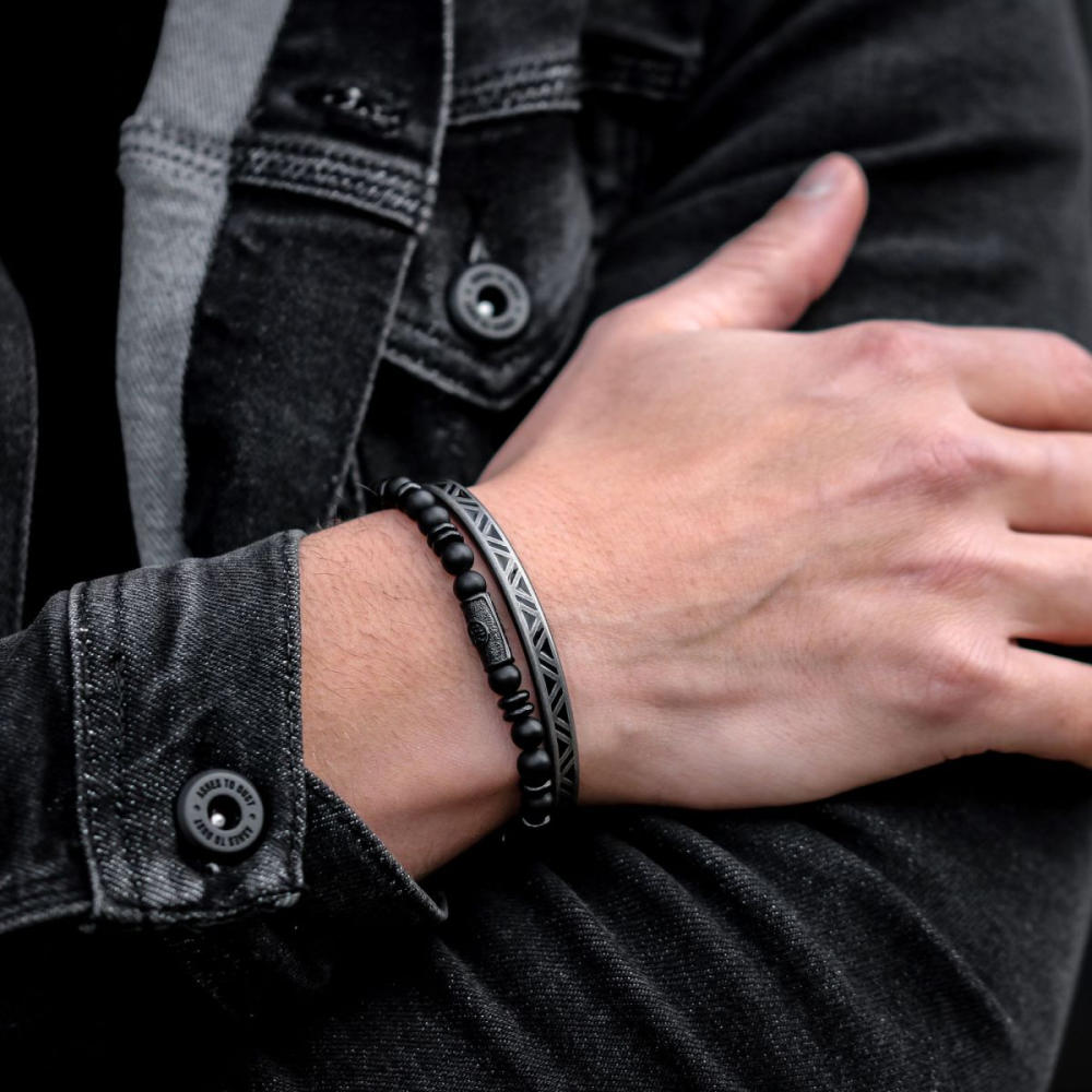 Rebel & Rose Black 6mm Armband RR-60107-B – Zwart