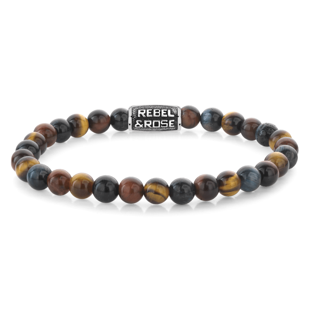 Rebel & and Rose - Armband - Who's afraid of the Tiger Vintage - 6mm Armband - RR-60115-V Heren - PansiteNederland.nl