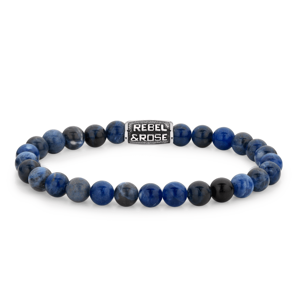 Rebel & and Rose - Armband - Midnight Blue Vintage - 6mm Armband - RR-60116-V Heren - PansiteNederland.nl