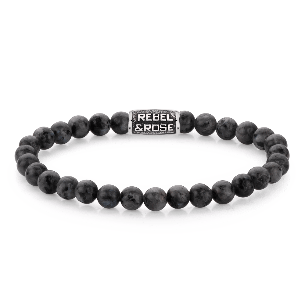 Rebel & Rose - Armband Grey Seduction Vintage - 6mm RR-60117-V - PansiteNederland.nl