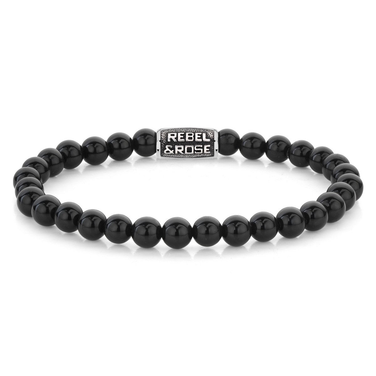 Rebel & Rose Armband Black Velvet Vintage 6mm Natuursteen RR-60121-V - PansiteNederland.nl