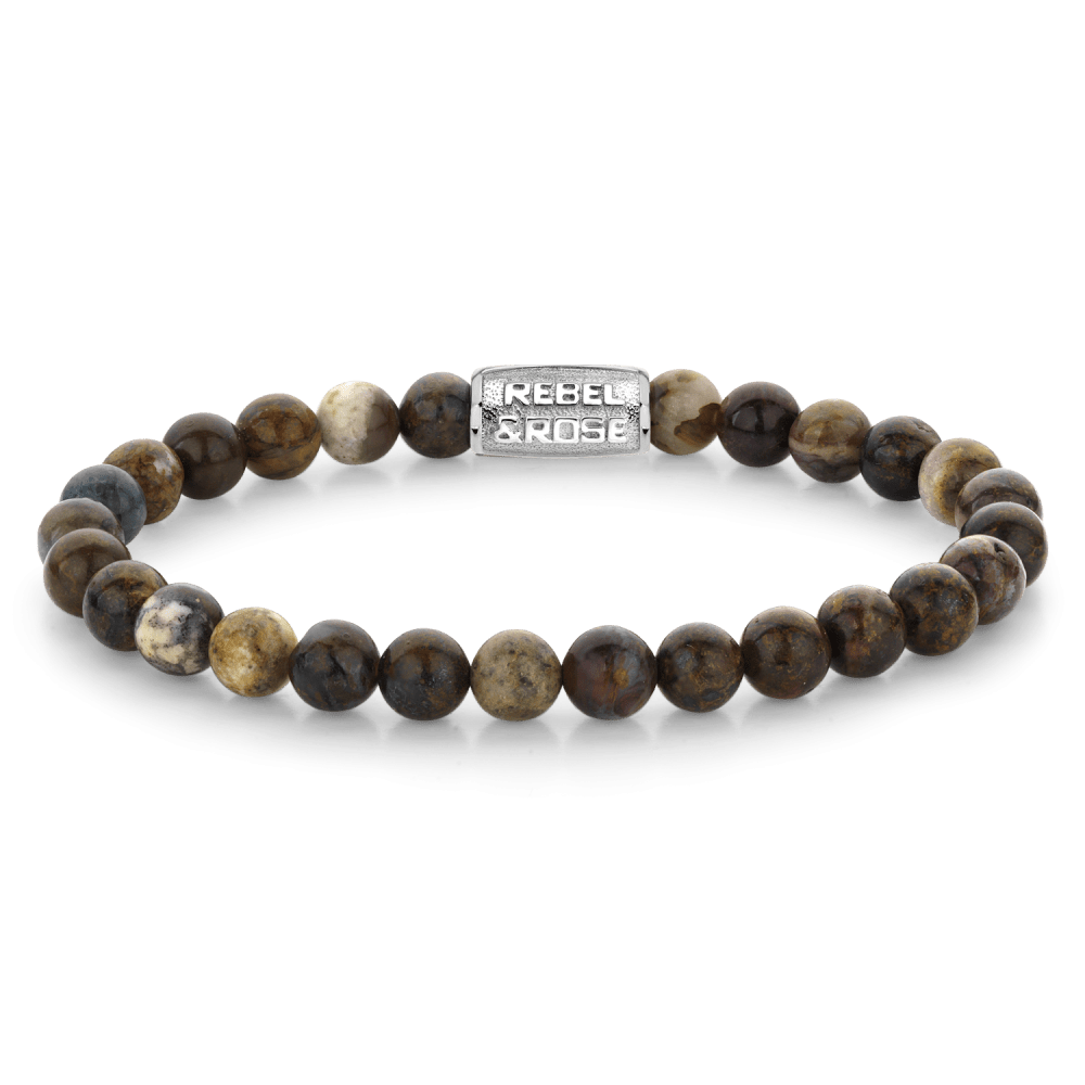Rebel & and Rose - Armband - Autumn Rocks - 6mm - RR-60126-S Unisex - PansiteNederland.nl