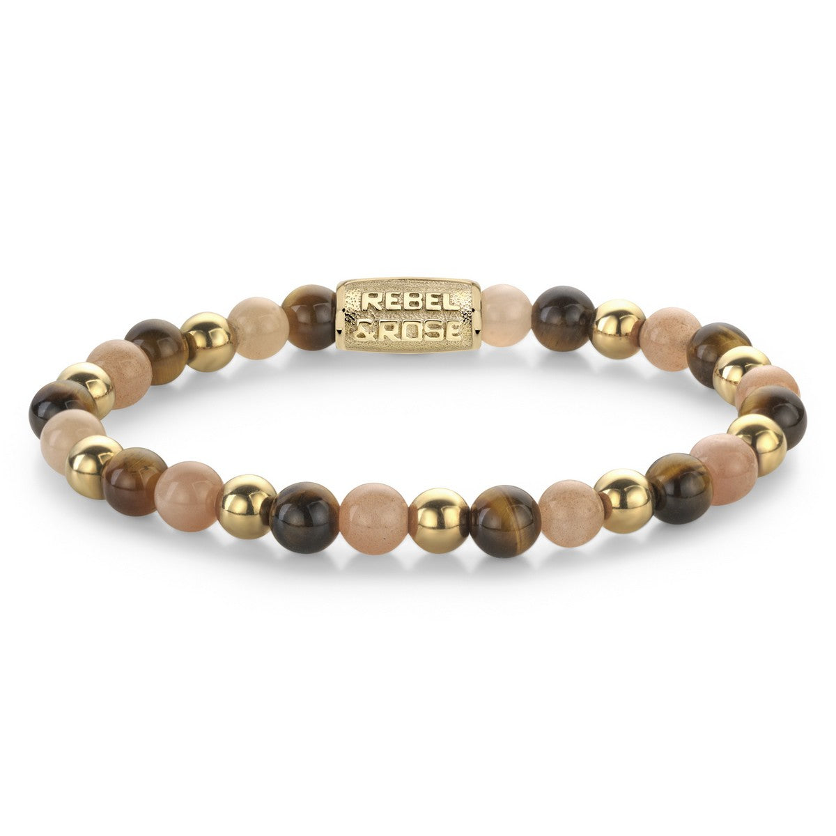 Rebel & Rose Armband Sunset Beach 6mm 18K Geelgoud Ionplated Unisex RR-60129-G - PansiteNederland.nl