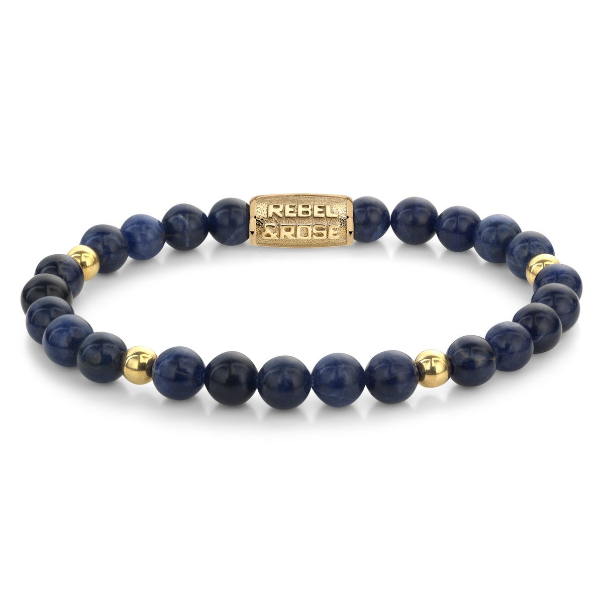 Rebel & and Rose - Armband - Midnight Blue - 18 ct yellow gold ionplated - 6mm Armband - RR-60137-G Dames - PansiteNederland.nl