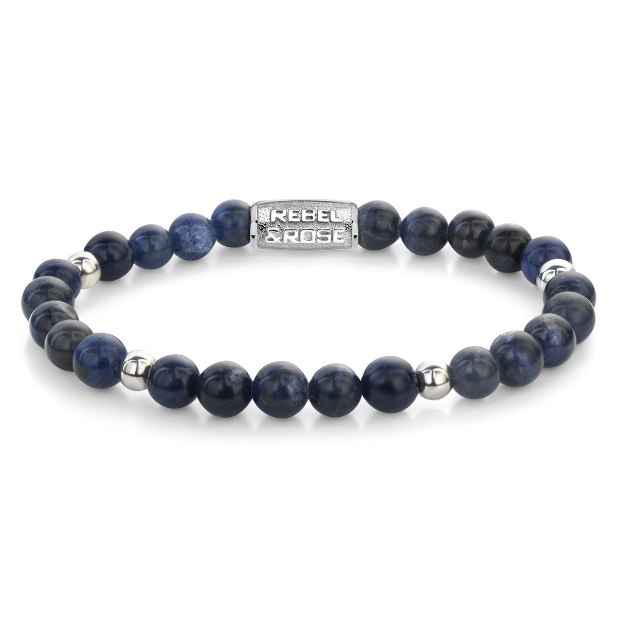 Rebel & and Rose - Armband - Midnight Blue Silver - 6mm Armband - RR-60138-S Dames - PansiteNederland.nl