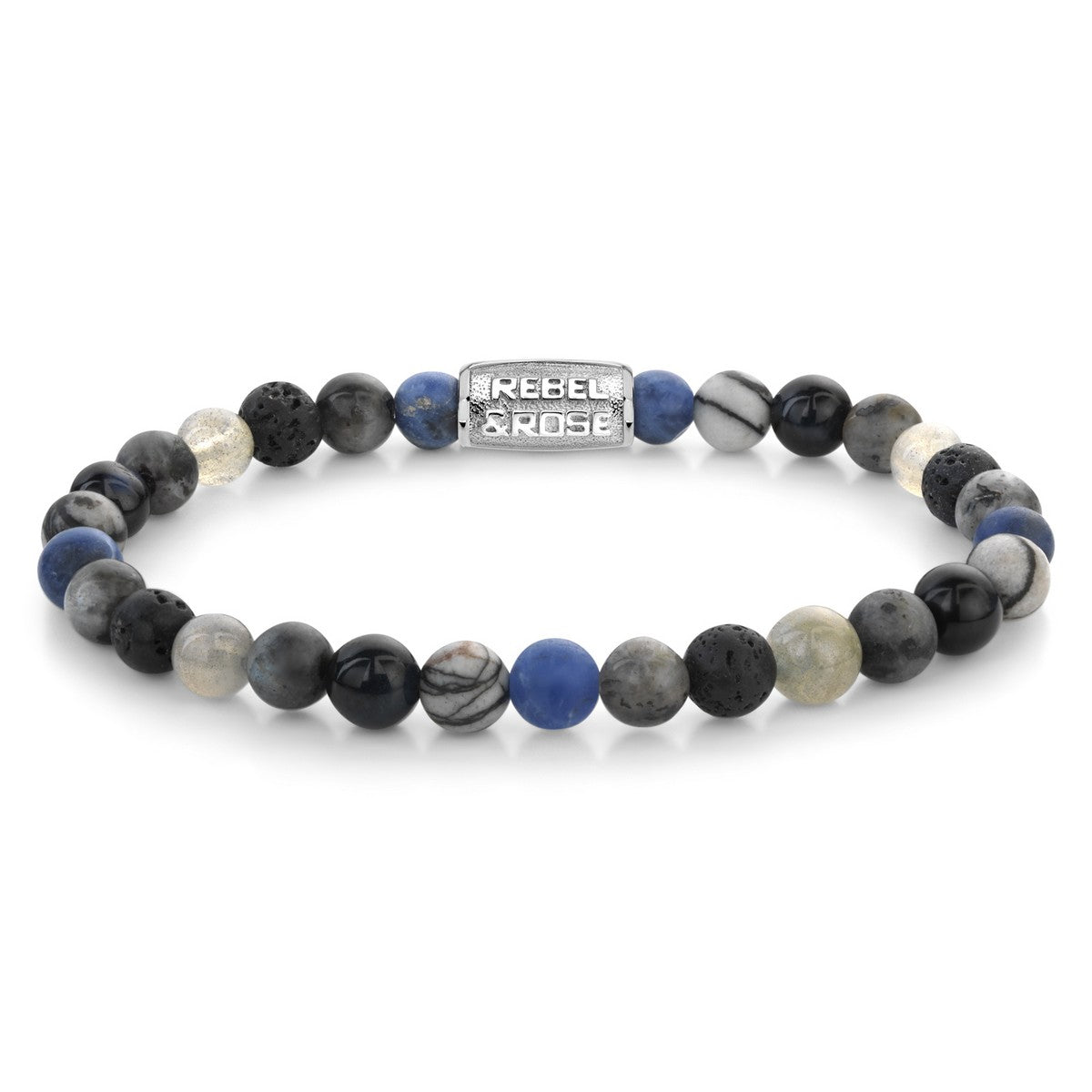 Rebel & Rose Armband Mountain High 6mm Natuursteen Unisex RR-60142-S - PansiteNederland.nl