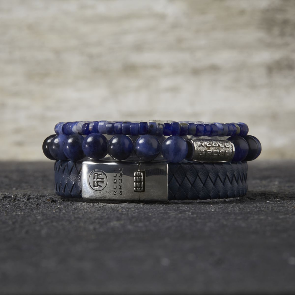 Rebel & Rose Stones Only 8mm Armband RR-80010-S – Blauw