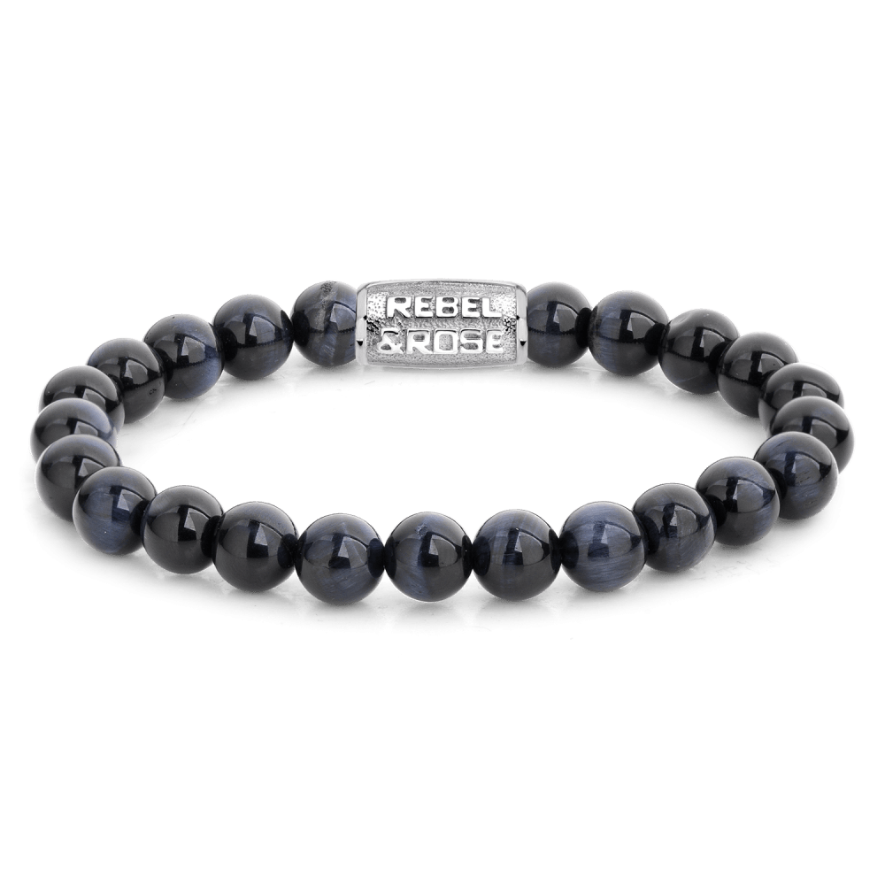 Rebel & and Rose - Armband - Tiger Blues - 8mm Armband - RR-80039-S Heren - PansiteNederland.nl