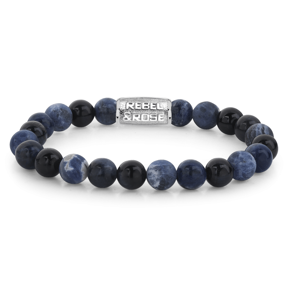 Rebel & and Rose - Armband - Blue Rocks - 8mm - RR-80045-S Heren - PansiteNederland.nl