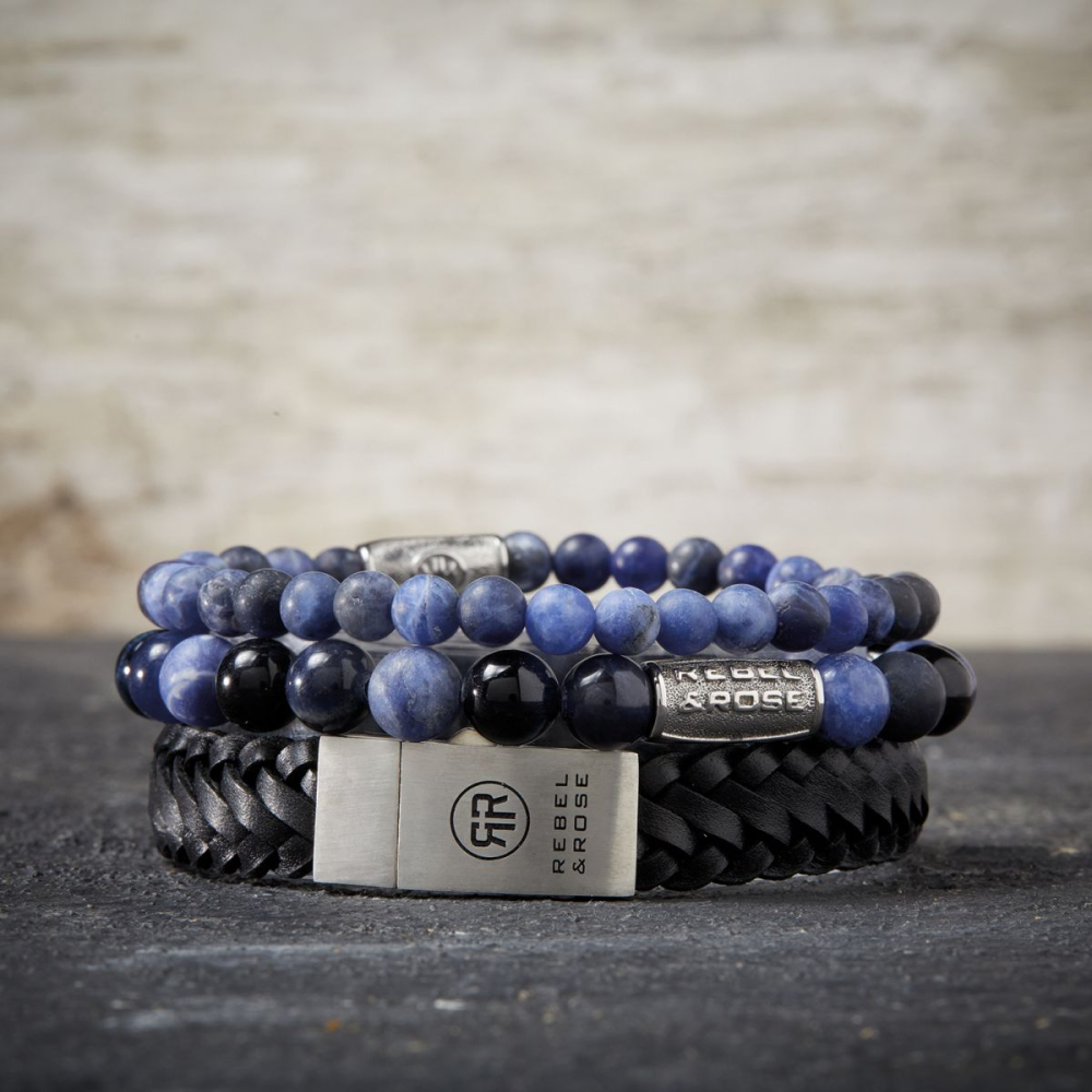 Rebel & Rose Stones Only 8mm Armband RR-80045-S – Blauw