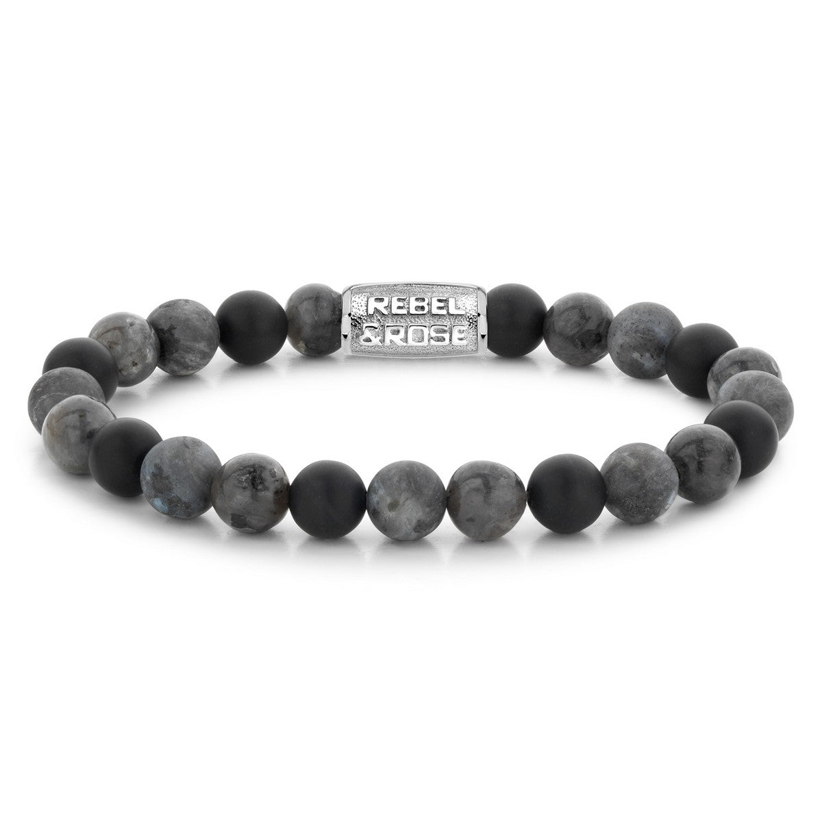 Rebel & and Rose - Armband - Grey Rocks - 8mm Armband - RR-80069-S Heren - PansiteNederland.nl