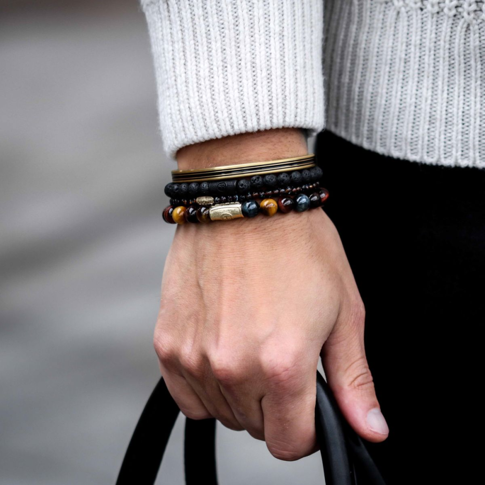 Rebel & Rose Black 8mm Armband RR-80071-B – Zwart