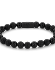 Rebel & and Rose - Armband - Black Rocks - All-Black - 8mm - RR-80073-B Unisex - PansiteNederland.nl