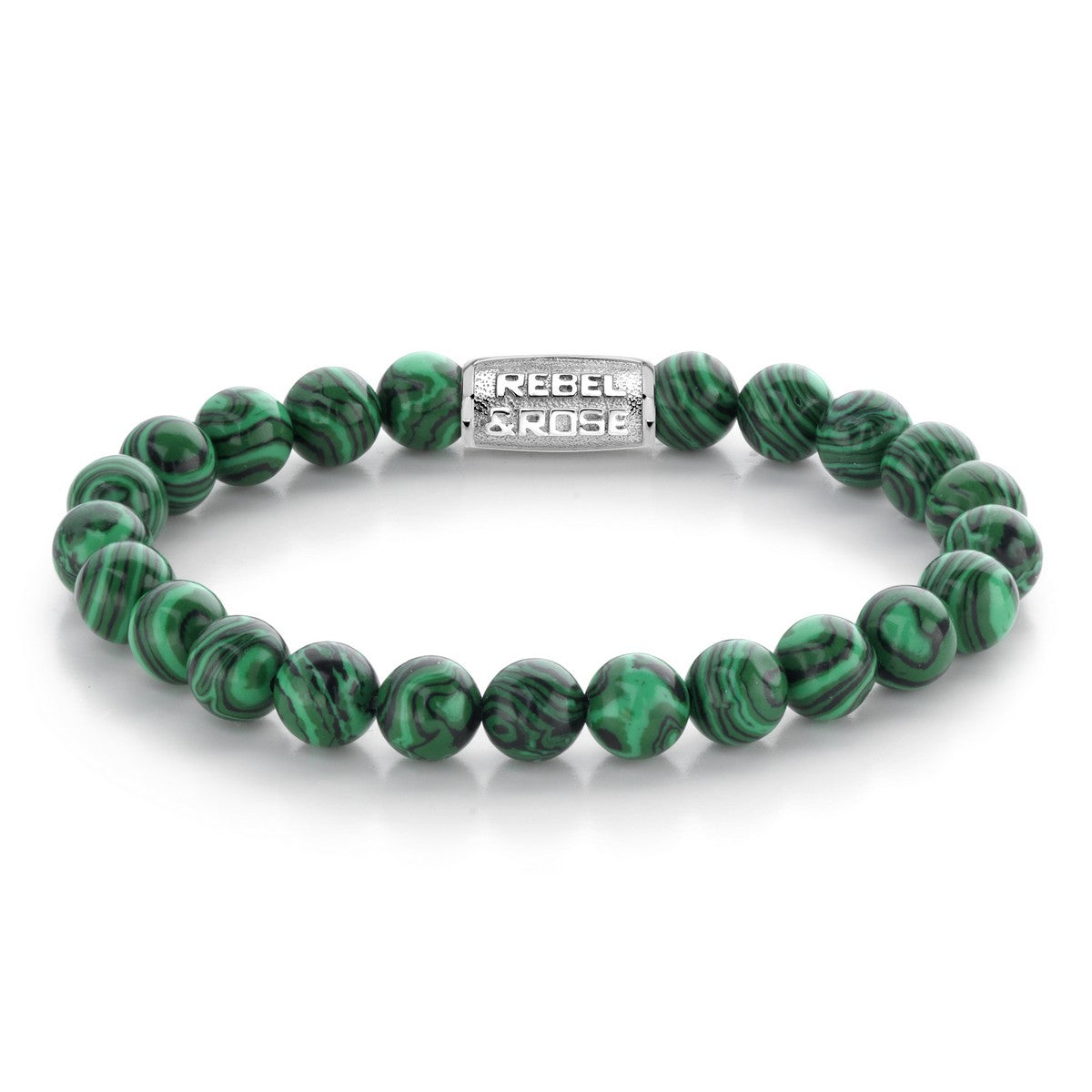 Rebel & and Rose - Armband - Malachite Green - 8mm Armband - RR-80080-S Heren - PansiteNederland.nl