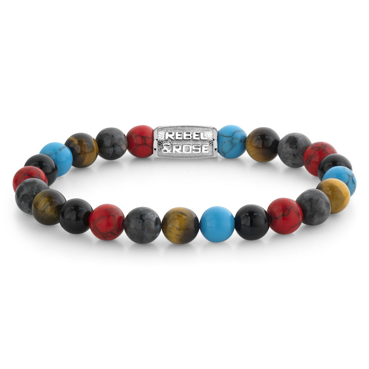 Rebel & Rose Armband Red Hotummer 8mm Natuursteen Unisex RR-80083-S - PansiteNederland.nl