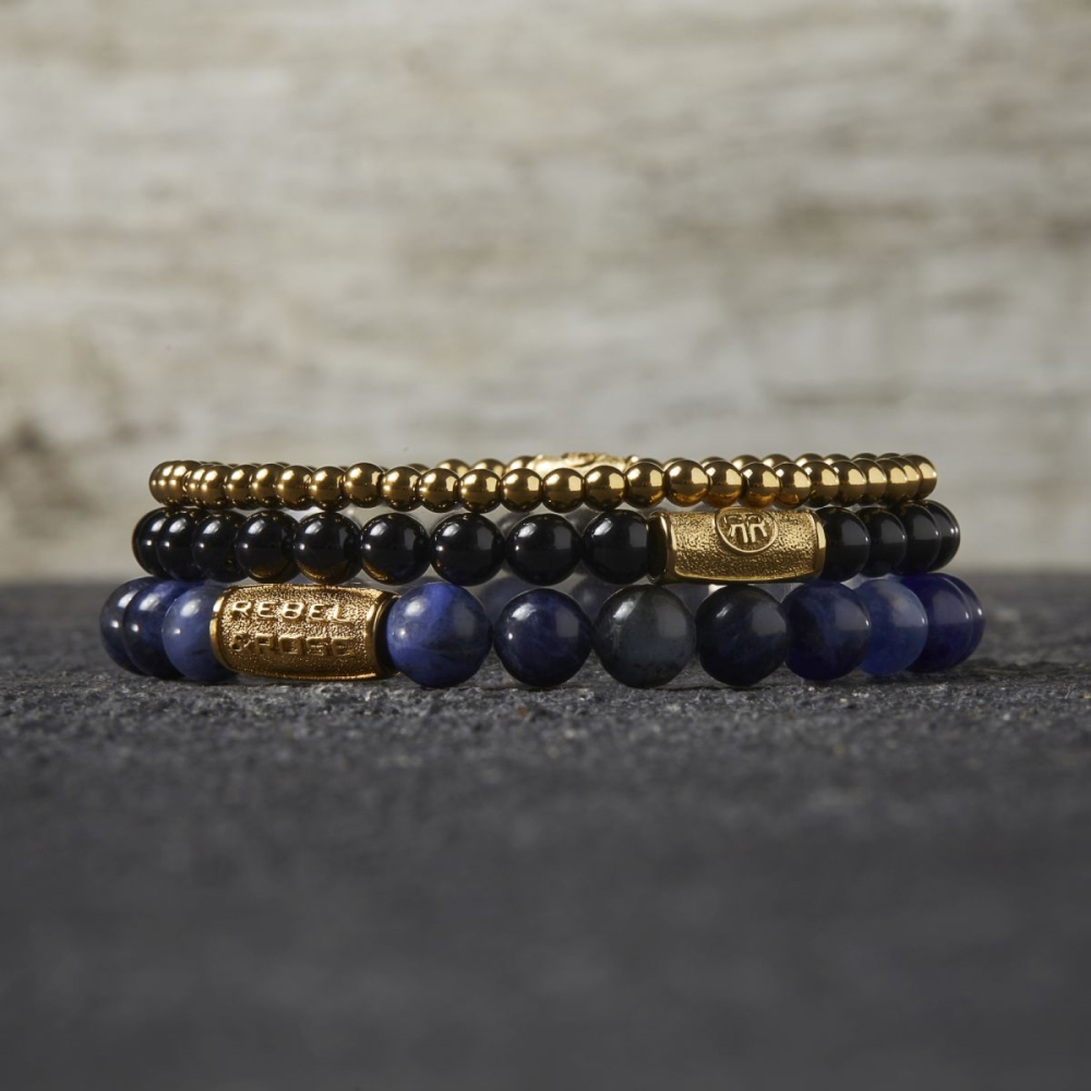 Rebel & Rose Stones Only 8mm Armband RR-80094-G – Blauw