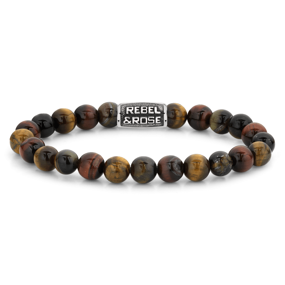 Rebel & and Rose - Armband - Who's afraid of the Tiger Vintage - 8mm Armband - RR-80095-V Heren - PansiteNederland.nl