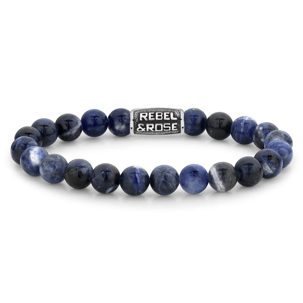 Rebel & and Rose - Armband - Midnight Blue Vintage - 8mm Armband - RR-80096-V Heren - PansiteNederland.nl