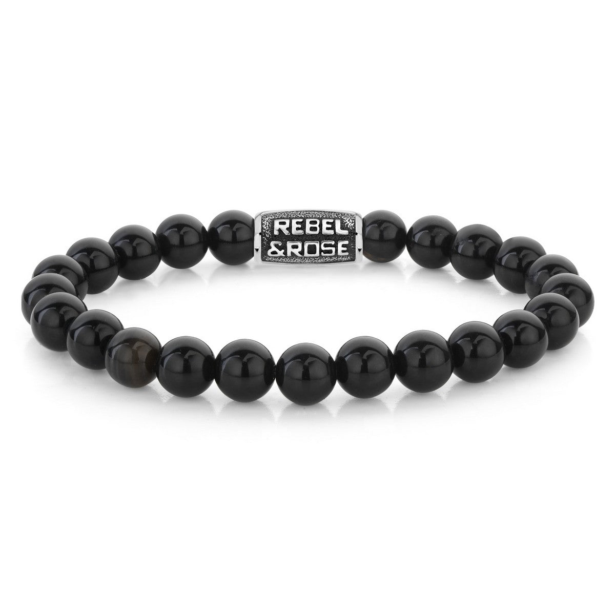 Rebel & Rose Armband Black Velvet Vintage 8mm Natuursteen RR-80102-V - PansiteNederland.nl