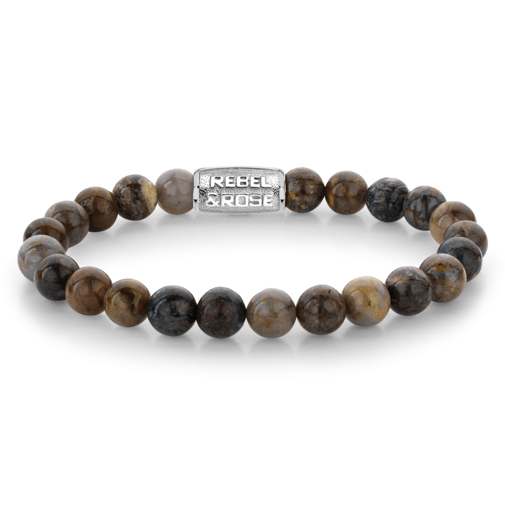 Rebel & and Rose - Armband - Autumn Rocks - 8mm - RR-80104-S Heren - PansiteNederland.nl
