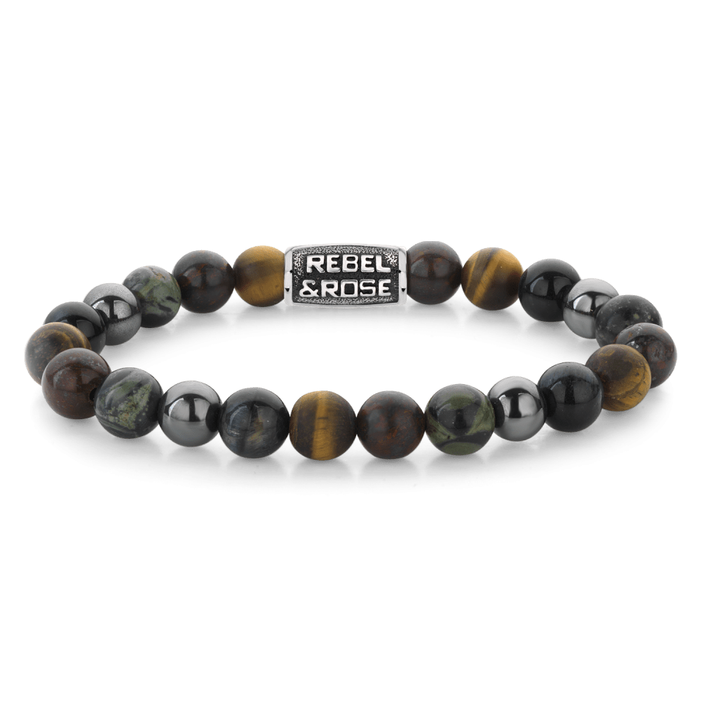 Rebel & & Rose - Armband -  Stormy Weather Vintage - 8mm RR-80106-V - PansiteNederland.nl