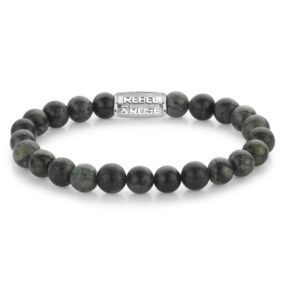 Rebel & and Rose - Armband - Green Rocks - 8mm Armband - RR-80107-S Heren - PansiteNederland.nl