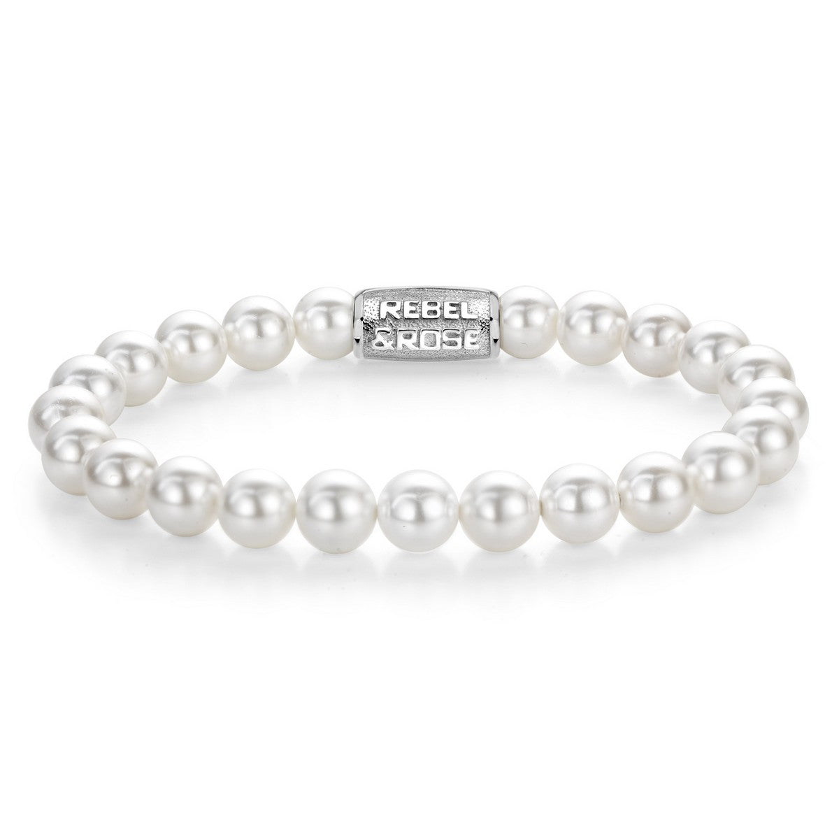 Rebel & Rose Armband Pearl Gem 8mm Natuursteen Unisex RR-80112-S - PansiteNederland.nl