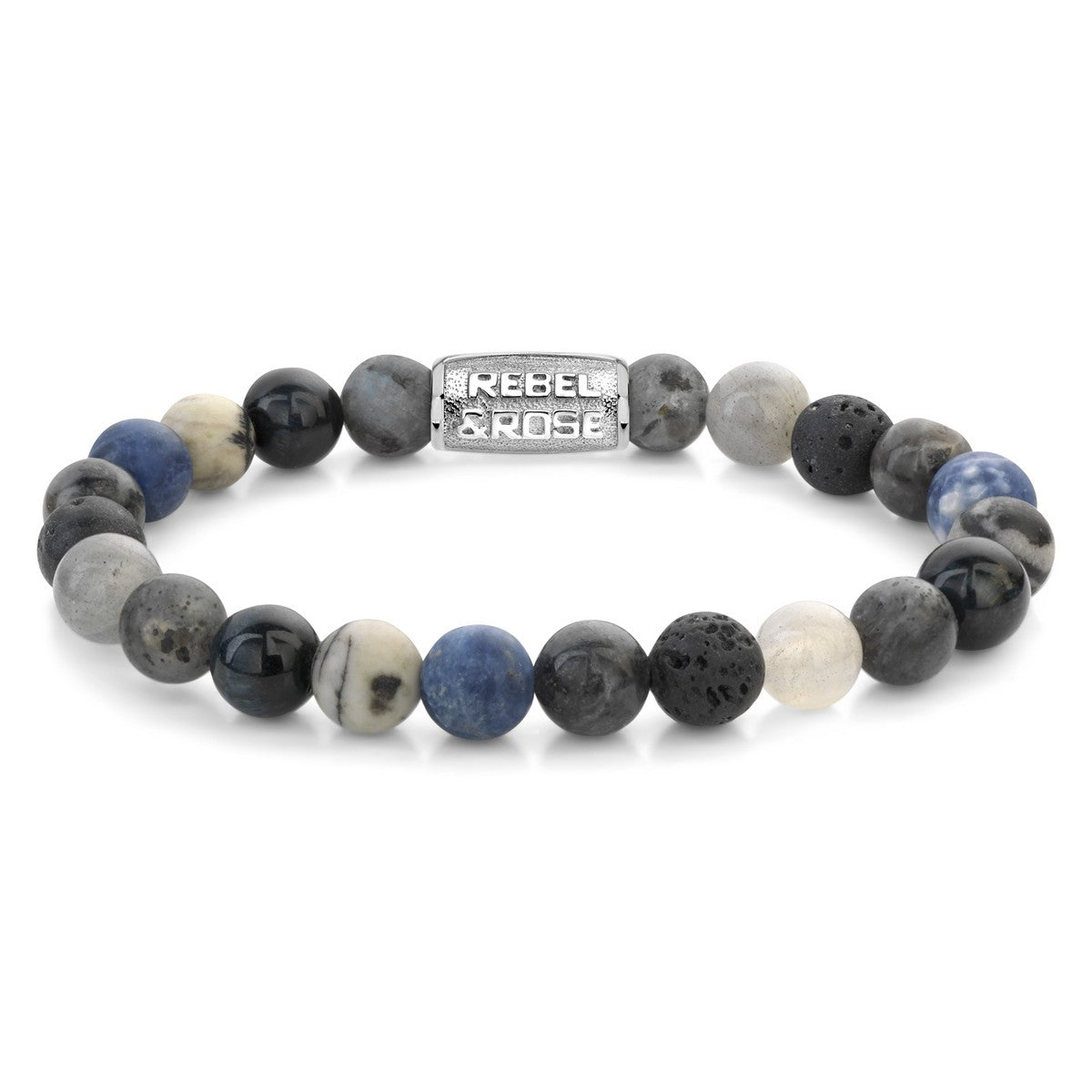 Rebel & Rose Armband Mountain High 8mm Natuursteen Unisex RR-80114-S - PansiteNederland.nl