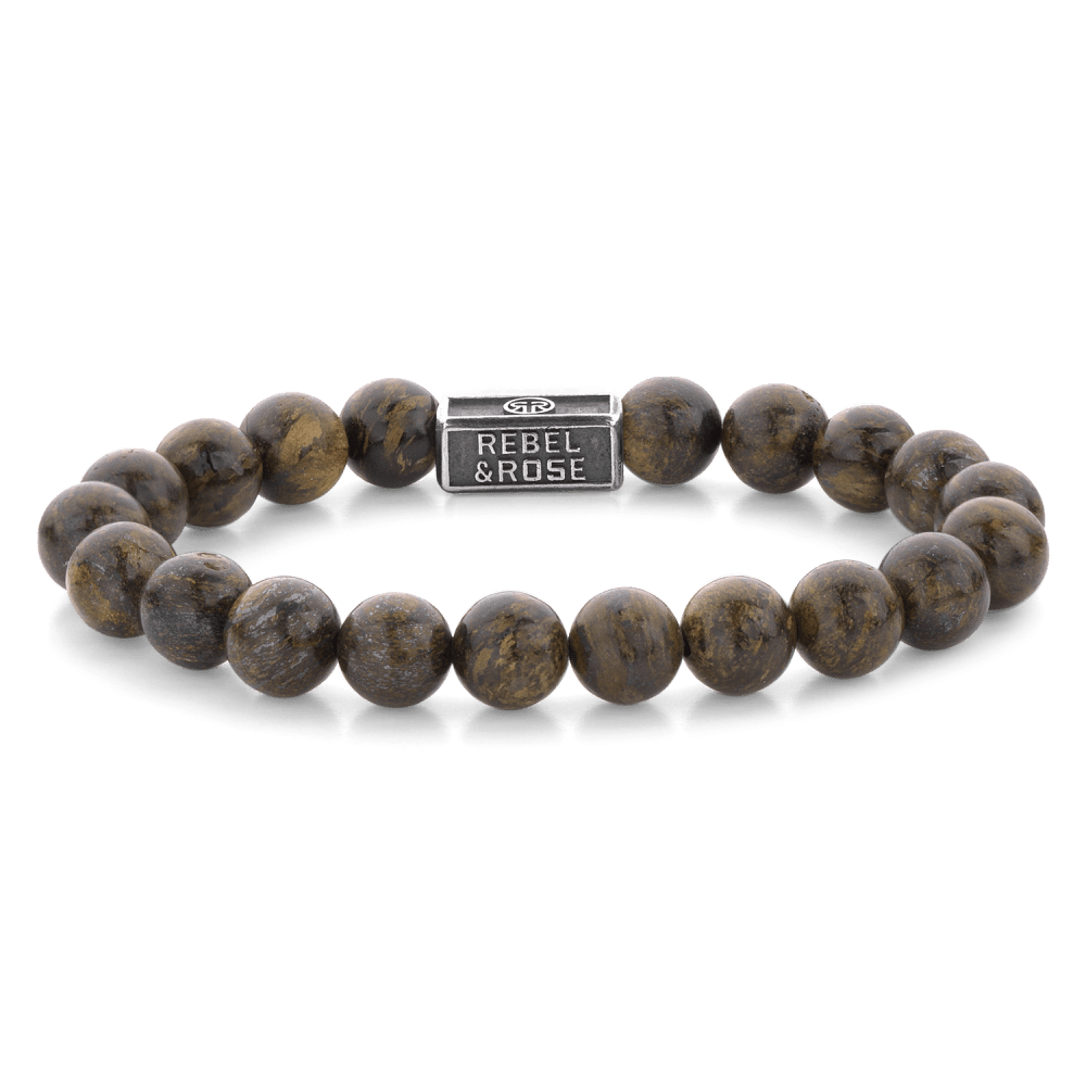Rebel & Rose Silverbead 8mm Armband RR-8S003-S - Bruin