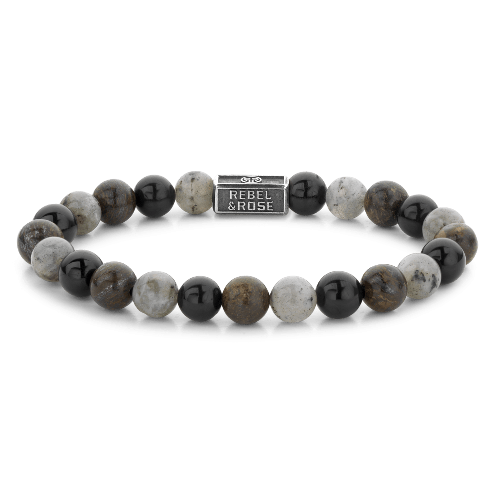 Rebel & Rose - Armband Mix Brown 925 - 8mm RR-8S007-S - PansiteNederland.nl