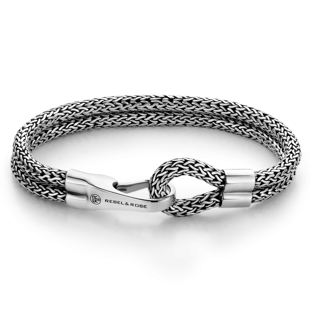 Rebel & and Rose - Armband - Double Hooked Armband - RR-BR001-S Heren - PansiteNederland.nl